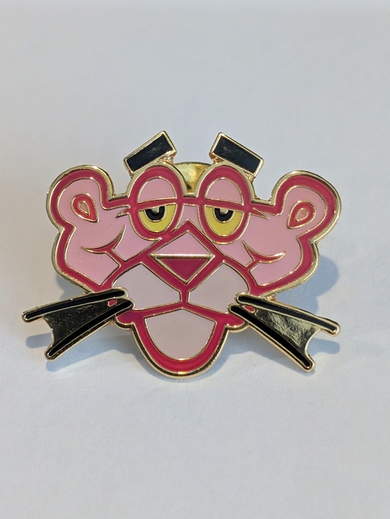 Pink Panther Jewelry - Vintage 1998 Pink Panther Enameled Lapel Pin - Pin Back!